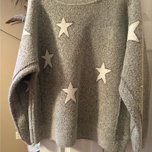 Elegant Gray Star Sweater